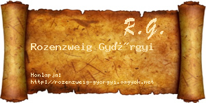 Rozenzweig Györgyi névjegykártya
